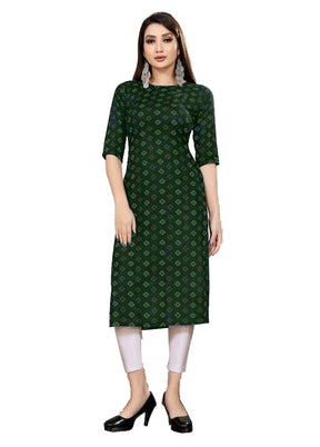 Green Readymade Cotton Kurti