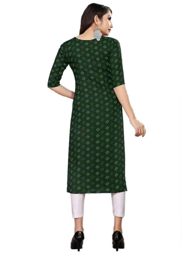 Green Readymade Cotton Kurti