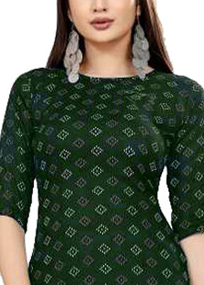 Green Readymade Cotton Kurti