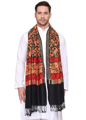 Black Acrylic Wool Cashmilon Shawl - Indian Silk House Agencies