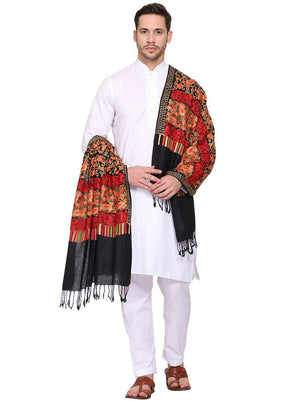 Black Acrylic Wool Cashmilon Shawl - Indian Silk House Agencies