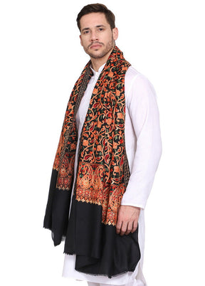 Black Acrylic Wool Cashmilon Shawl - Indian Silk House Agencies