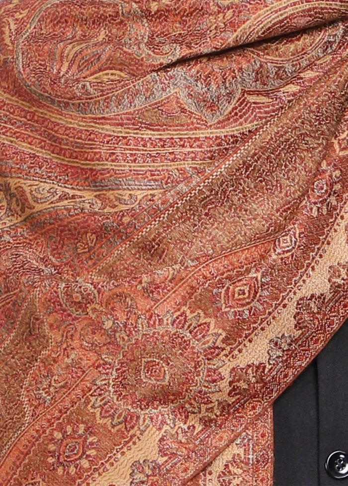 Beige Poly Wool Woven Shawl - Indian Silk House Agencies