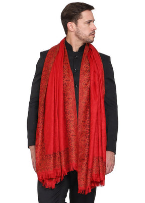 Maroon Poly Wool Solid Shawl - Indian Silk House Agencies