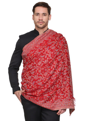 Maroon Poly Wool Woven Shawl - Indian Silk House Agencies