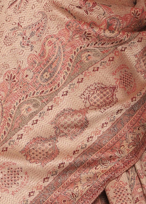 Beige Acrylic Wool Woven Shawl - Indian Silk House Agencies