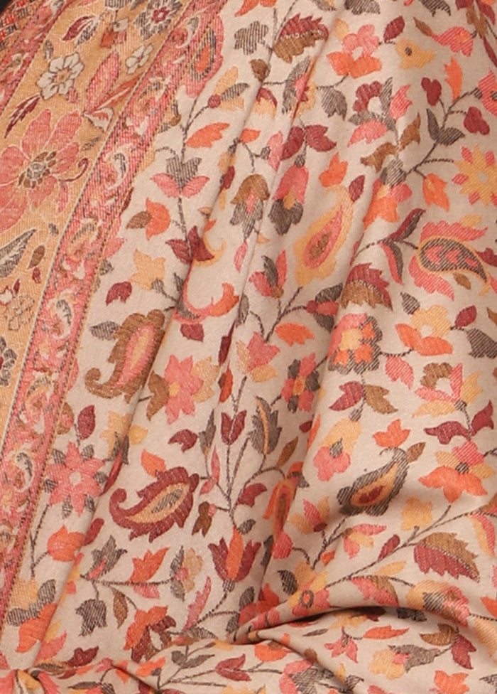 Beige Acrylic Wool Woven Shawl - Indian Silk House Agencies