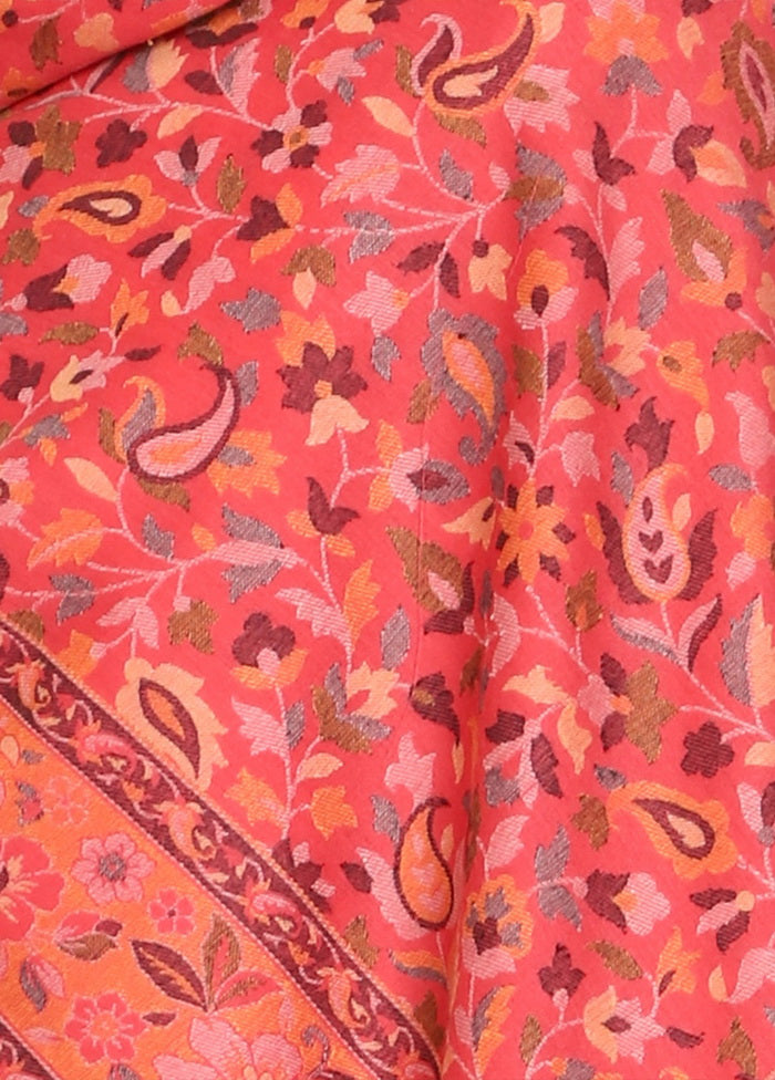 Red Acrylic Wool Woven Shawl - Indian Silk House Agencies