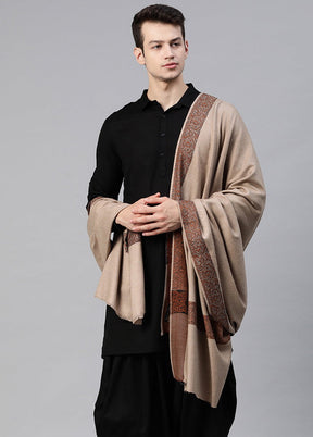 Grey Poly Wool Woven Shawl - Indian Silk House Agencies