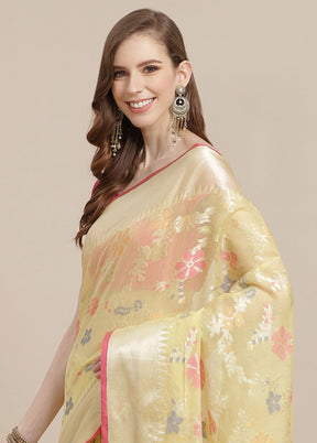 Gold Cotton Zari Saree Without Blouse Piece - Indian Silk House Agencies