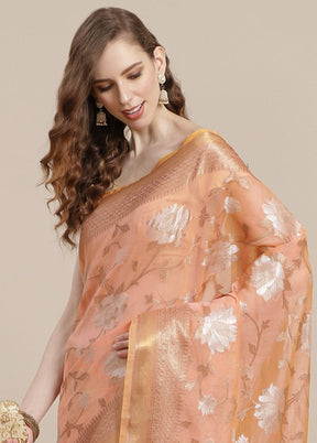 Beige Cotton Zari Saree Without Blouse Piece - Indian Silk House Agencies