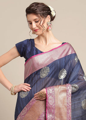 Grey Silk Zari Saree Without Blouse Piece - Indian Silk House Agencies