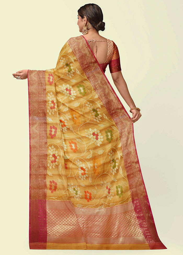 Brown Silk Zari Saree Without Blouse Piece - Indian Silk House Agencies