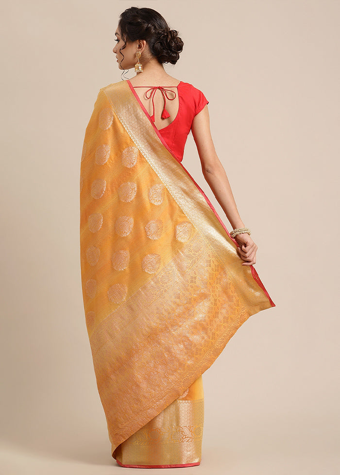 Gold Silk Zari Saree Without Blouse Piece - Indian Silk House Agencies