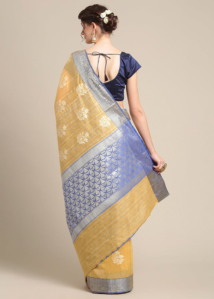 Gold Silk Zari Saree Without Blouse Piece - Indian Silk House Agencies