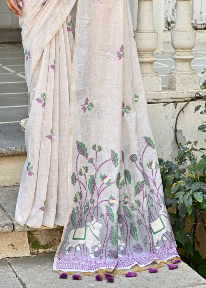 Wine Cotton Saree With Blouse Piece