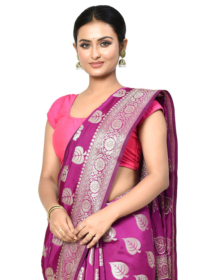 Pink Dupion Silk Saree With Blouse Piece