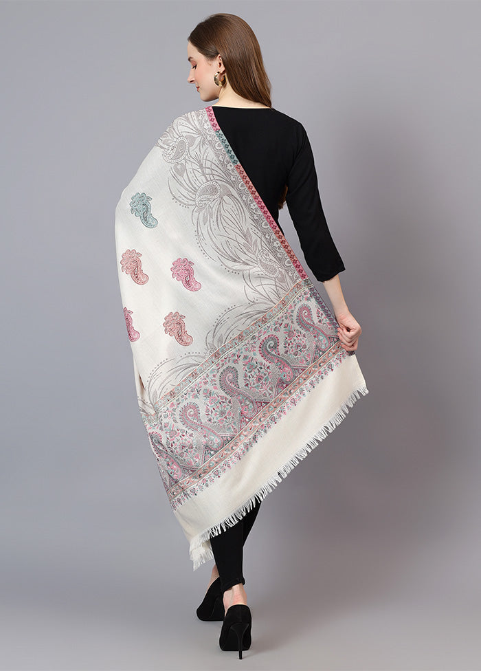 White Fine Wool Shawl