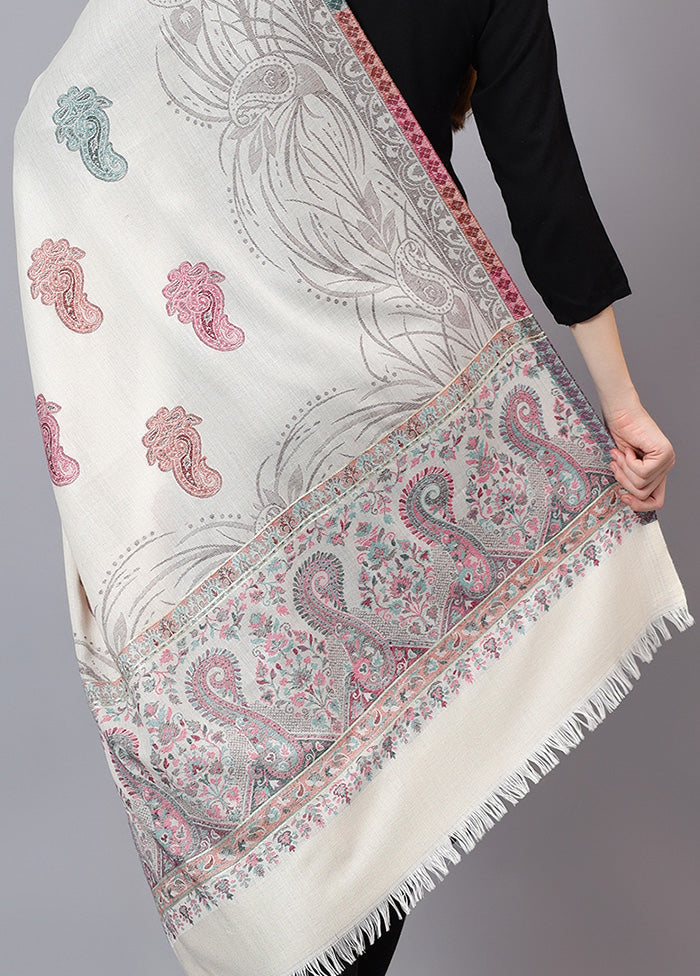 White Fine Wool Shawl