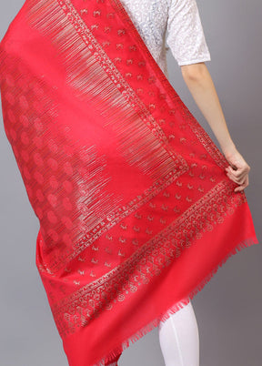 Red Fine Wool Shawl