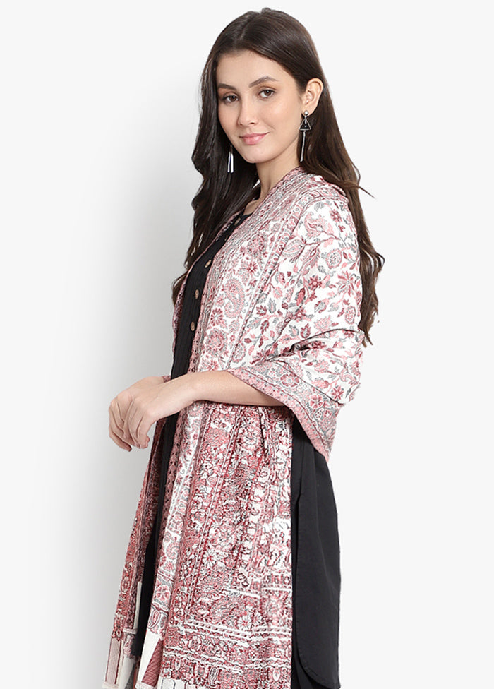 Cream Paisley Woolen Shawl - Indian Silk House Agencies