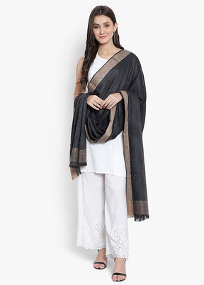 Black Paisley Woolen Shawl - Indian Silk House Agencies