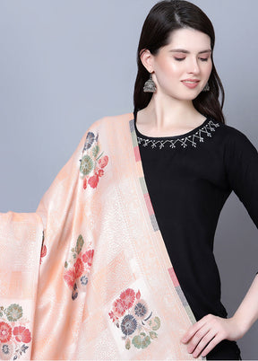 Peach Fine Wool Shawl - Indian Silk House Agencies