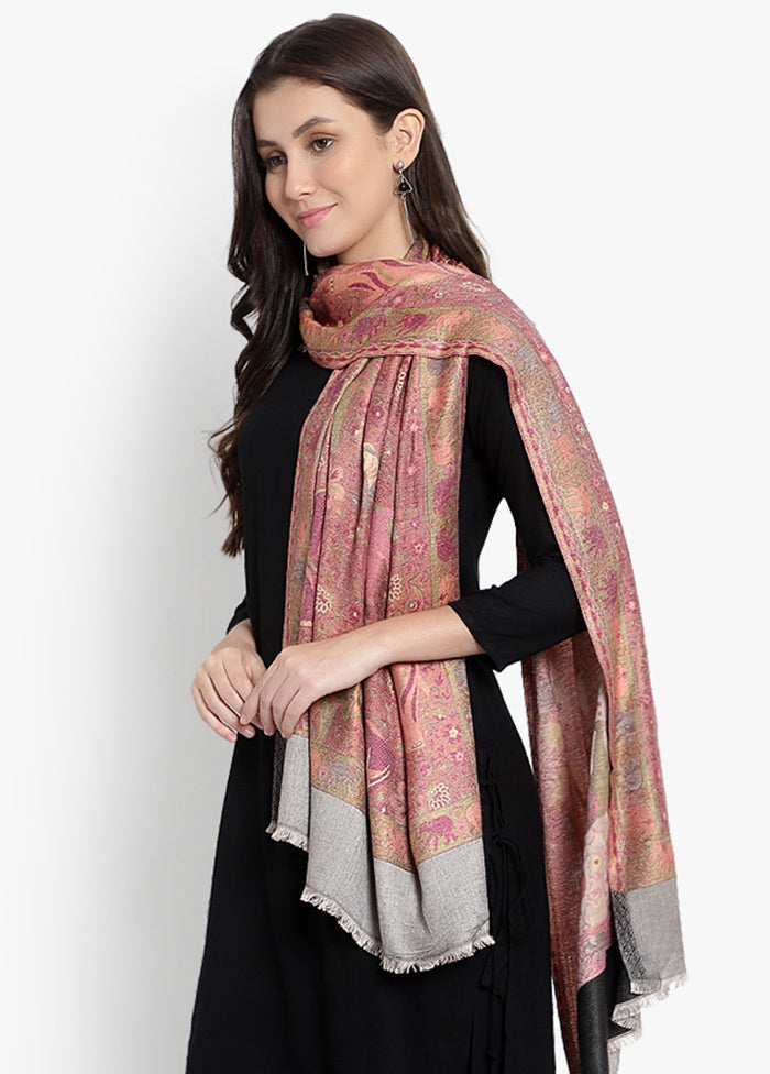 Black Elephant Motifs Modal Silk Stole - Indian Silk House Agencies