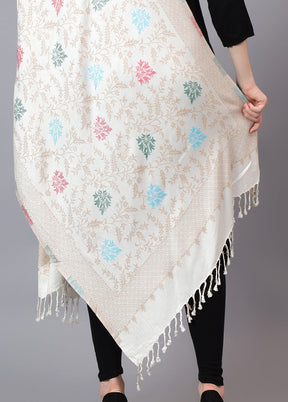 White Fine Wool Stole