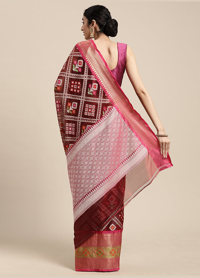 Maroon Silk Saree With Blouse Piece - Indian Silk House Agencies