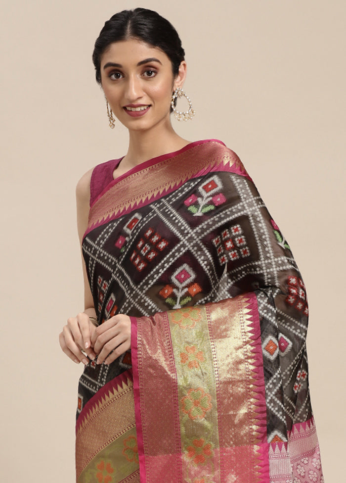 Black Silk Saree With Blouse Piece - Indian Silk House Agencies