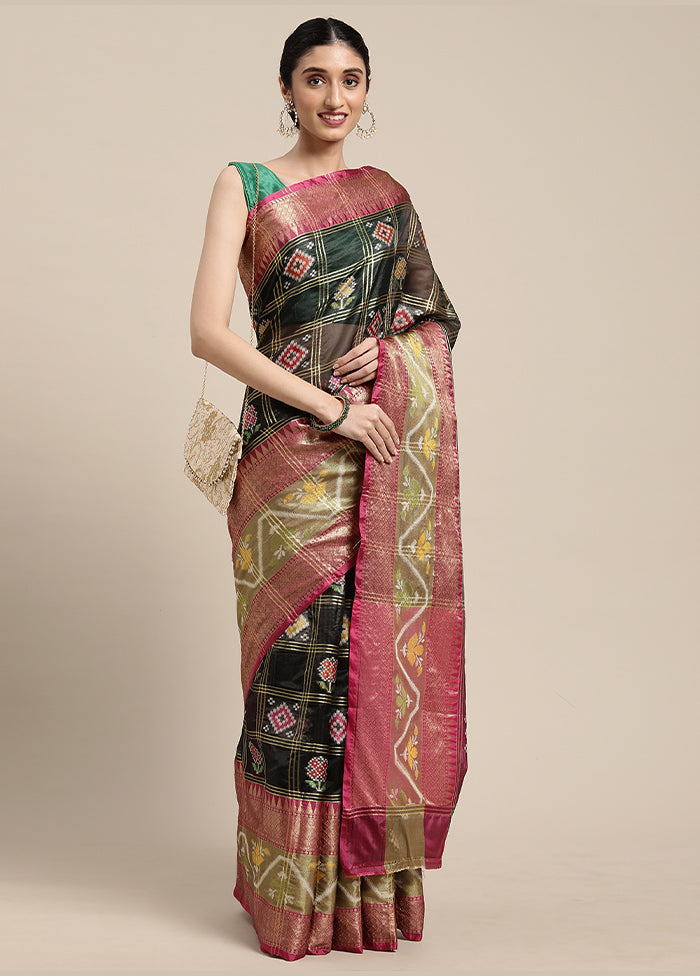 Black Silk Saree With Blouse Piece - Indian Silk House Agencies