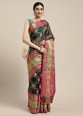 Black Silk Saree With Blouse Piece - Indian Silk House Agencies