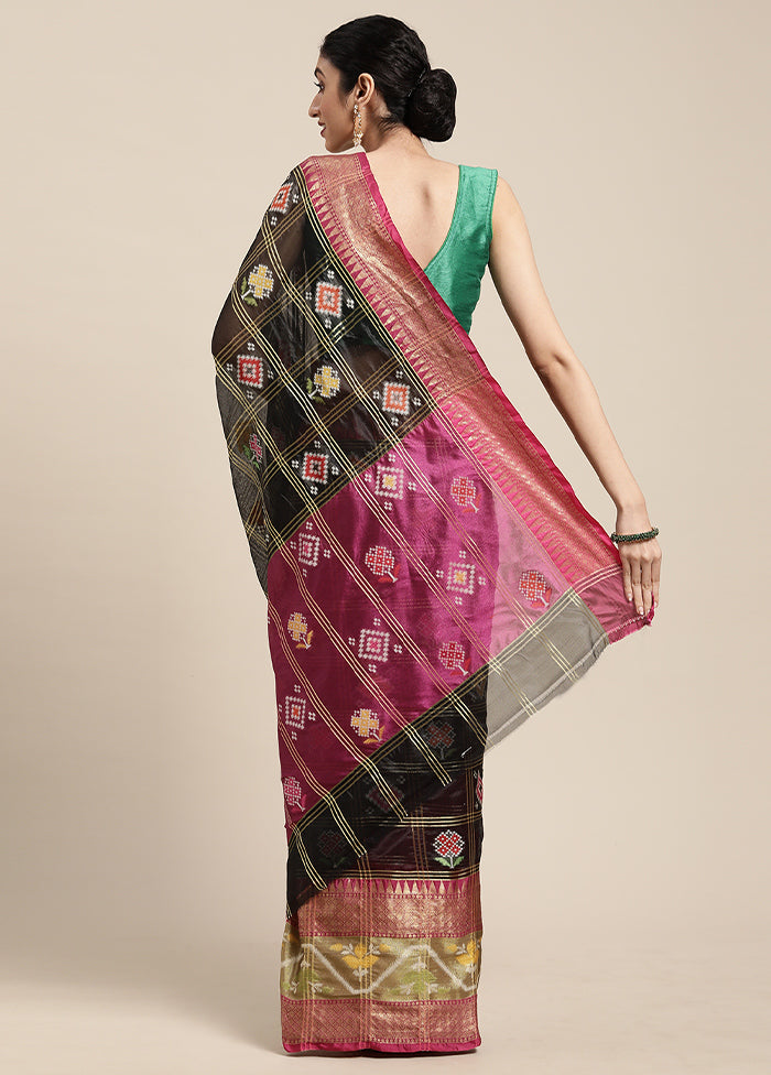 Black Silk Saree With Blouse Piece - Indian Silk House Agencies