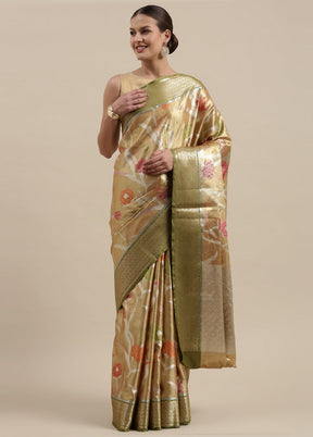 Gold Silk Saree With Blouse Piece - Indian Silk House Agencies