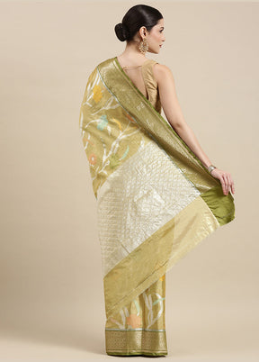 Yellow Tissue Silk Saree With Blouse Piece - Indian Silk House Agencies