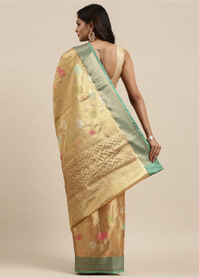 Gold Silk Saree With Blouse Piece - Indian Silk House Agencies