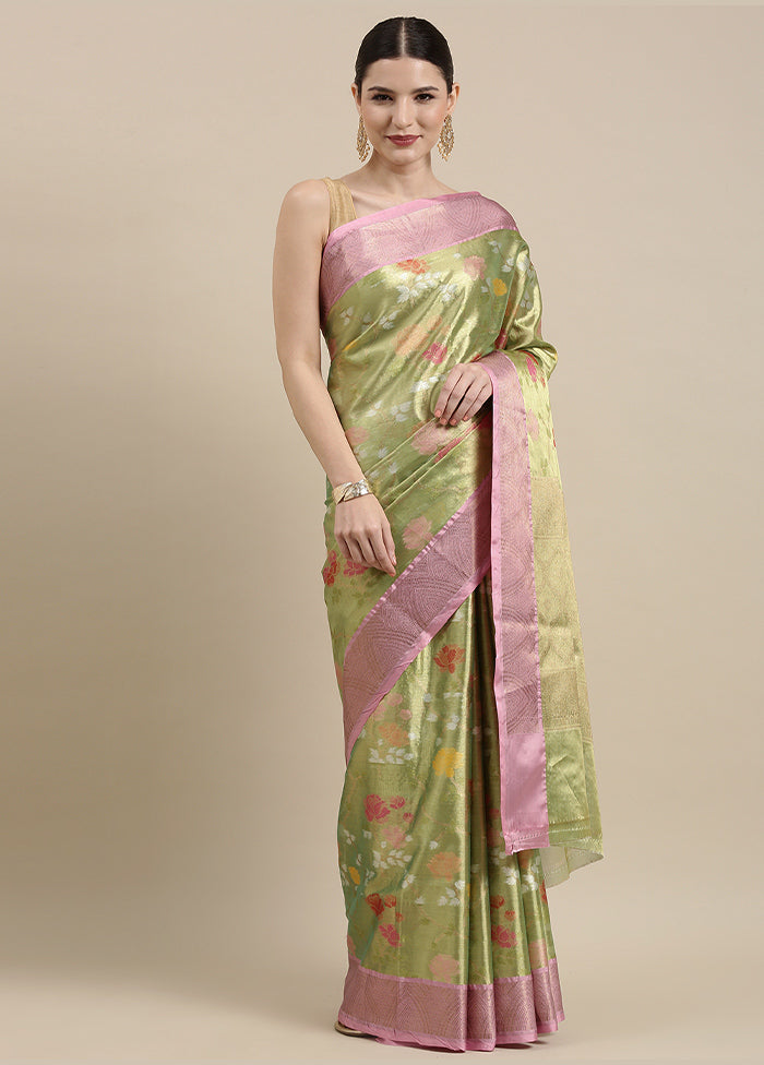 Gold Silk Saree With Blouse Piece - Indian Silk House Agencies