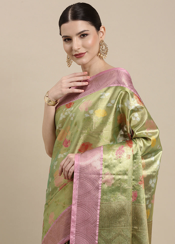 Gold Silk Saree With Blouse Piece - Indian Silk House Agencies