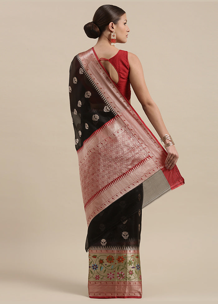 Black Silk Saree With Blouse Piece - Indian Silk House Agencies