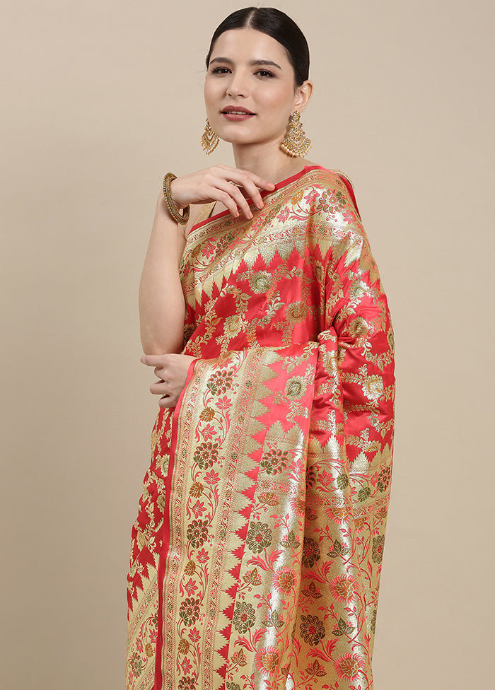 Brown Silk Zari Saree Without Blouse Piece - Indian Silk House Agencies