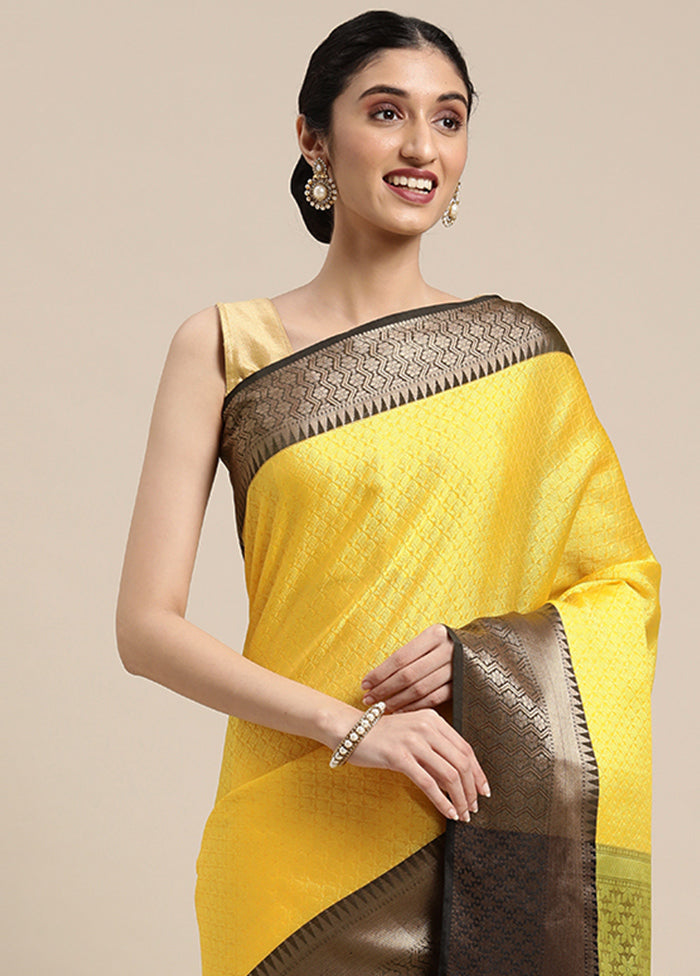 Gold Silk Saree With Blouse Piece - Indian Silk House Agencies