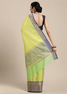 Green Silk Saree With Blouse Piece - Indian Silk House Agencies