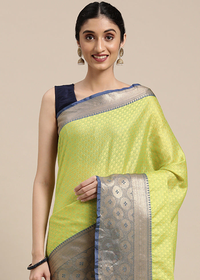 Green Silk Saree With Blouse Piece - Indian Silk House Agencies