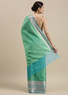 Green Silk Saree With Blouse Piece - Indian Silk House Agencies