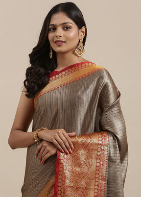 Black Silk Saree With Blouse Piece - Indian Silk House Agencies