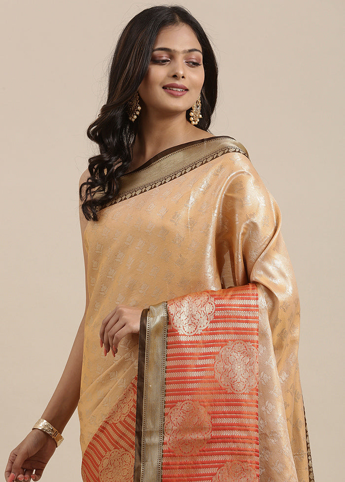 Cream Silk Saree With Blouse Piece - Indian Silk House Agencies