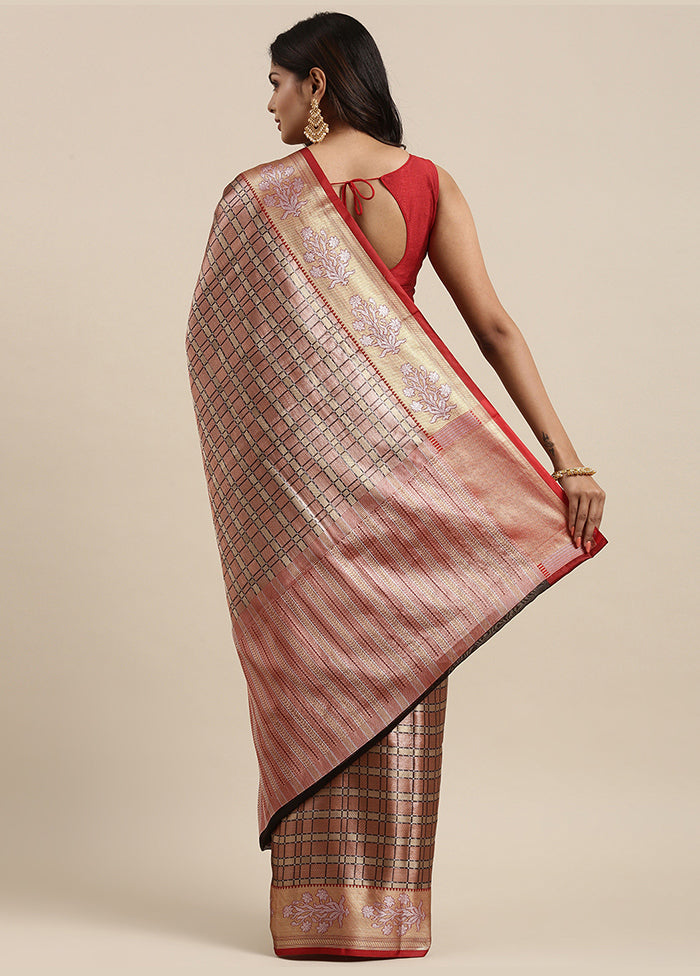 Brown Silk Saree With Blouse Piece - Indian Silk House Agencies