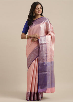 Pink Silk Saree With Blouse Piece - Indian Silk House Agencies