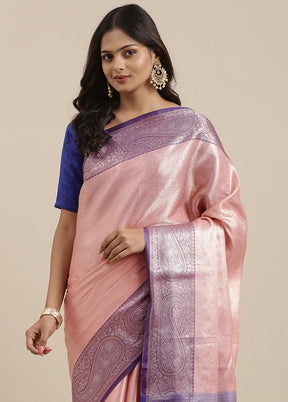 Pink Silk Saree With Blouse Piece - Indian Silk House Agencies